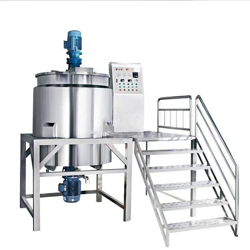 High Quality Emulsifying Homogenizer Tank Electric Steam Heating Mixer Jacketed Stainless Steel Mixing Tank with Agitator