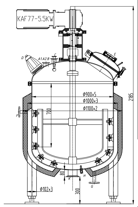 Manufacture Price Customizable Stirring Equipment Pot Reaction Vessels