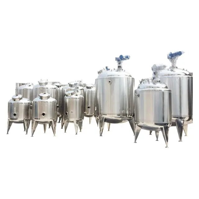 Stainless Steel Mixing Tank Reactor with Agitator Blender Used for Food Beverages Cosmetics