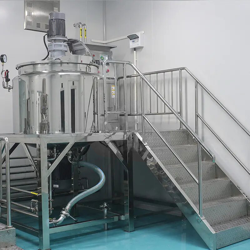 High Quality Emulsifying Homogenizer Tank Electric Steam Heating Mixer Jacketed Stainless Steel Mixing Tank with Agitator